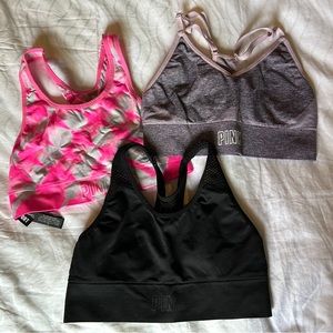 Set of 3 Pink brand Sports Bras